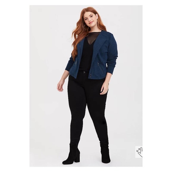 torrid Jackets & Blazers - Torrid Blue Green Knit Moto Jacket Sz.3